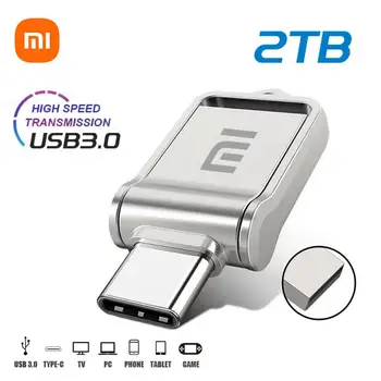 Флаш памети Xiaomi Thumb Usb 2 TB 1tb USB 3.0 TypeC с Двоен Интерфейс OTG Pen Drive Преносим Въртящ се Ключ USB Flash Memory Stick