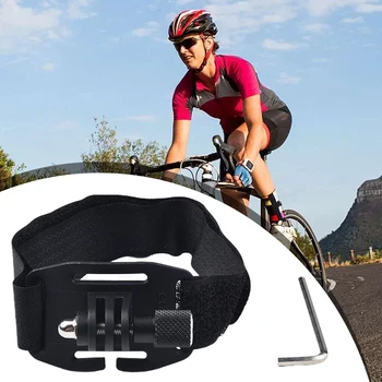 Превръзка на главата колоездене шлем с монтаж за монтиране на стена, адаптер, стойка за велосипед на светлината, държач за велосипед фенер, една конзола лампи за-Gopro Регулируема