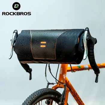 ROCKBROS под Наем Предната Тръба Чанта За Съхранение на Рулонная Чанта Водоустойчива Велосипеден Волана Кошница Пакет Преносим Голям Капацитет за съхранение на Велосипеди Аксесоар