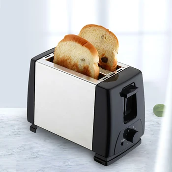 Хлебопечки 2 филийки, Автоматично тостер за печене от двете страни, Широка слот от неръждаема стомана, 6 режима на готвене, тостер, посуда за приготвяне на храна