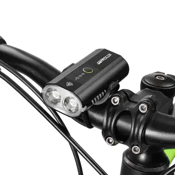 Двойна 800ЛМ led bright велосипеден фенерче, батерия, 2600 mah, IP64, Водоустойчив, 5 режима на осветление, Тип-C, Акумулаторна батерия Велосипеден предни фенерче