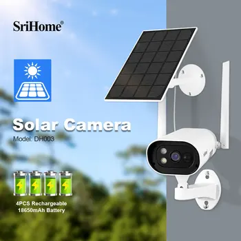 Srihome DH003 2K UHD 4MP Слънчева Енергия, Ниска Консумация на енергия WIFI IP камера Пълноцветен AI Хуманоиден Откриване на Дома за Сигурност, ВИДЕОНАБЛЮДЕНИЕ Монитор