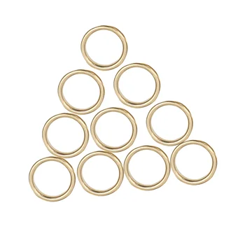 10 бр. кръгли Златни месингови пръстени, Халки за багаж, кръгли Метални пръстени за чанти, аксесоари за колани САМ Занаятите (златен)