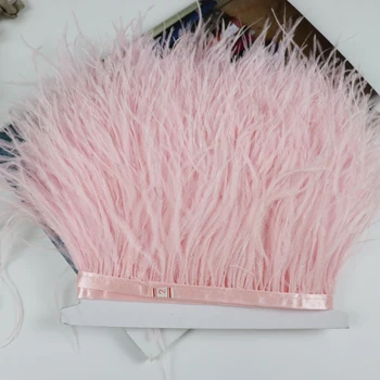 1 метър 10-15 см, розови ленти с покритие от страусиных пера за сватбената парти, рокля с ресни, Аксесоари за дрехи, бижута