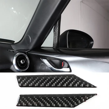 За 2016-2023 Mazda MX-5 от мека въглеродни влакна, разделител за край на триъгълна прозорци, хастар, стикер, аксесоари за интериора на автомобила, 2 бр.