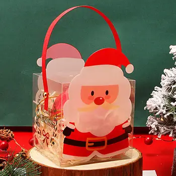 Пакети за Коледни подаръци С Шарките на Дядо Коледа и Снежен човек, Пластмасов Калъф за Бонбони, Празнична опаковка, Коледна Украса