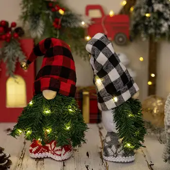 Коледна украса под формата на джуджета, меки и сладки коледни украшения във формата на джуджета, плюшени кукли-джуджета, десктоп украса, Коледа