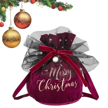 Кадифе чанта от съвсем малък Коледни торбички на съвсем малък Кадифе, чанти за предложения Подарък чанта За Създаване на ярка коледна атмосфера За