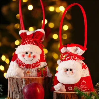 Подаръчни пакети на Дядо Коледа е Коледен пакет с яблочными бонбони от Коледна украса за дома Навидад 2023 Noel Коледна украса Нова година 2024
