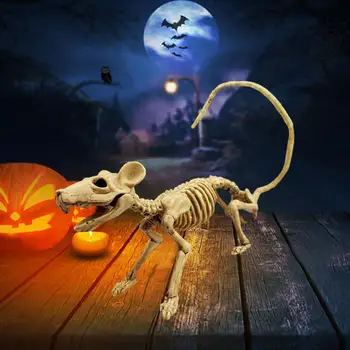 Подпори за мишката върху Хелоуин, Страховито украшение от скелета на мишката върху Хелоуин, Реалистично украса от костите, за партита, фестивален подпори, натрапчиво