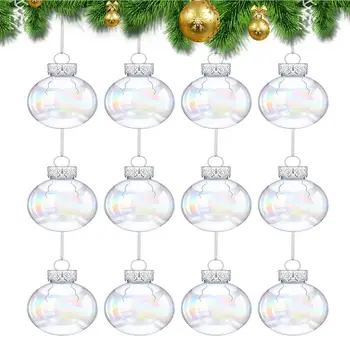 Коледна украса Балони 2,5 инча Пълни с Коледна топка Украшение Прозрачни преливащи се цветове, 2.5 инча Коледни топки за Украса