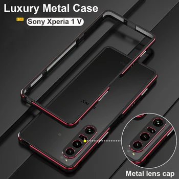 За Sony Xperia 1 V Case, луксозен устойчив на удари калъф-броня от алуминиева сплав за Sony Xperia 1 V, Метална защитна капачка за обектива на камерата