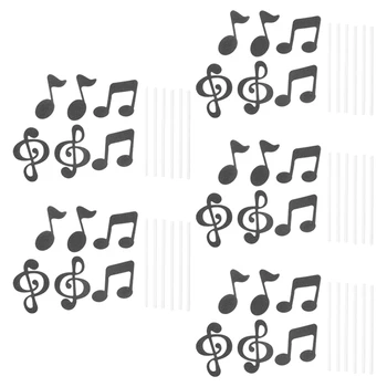 30 бр. музикални ноти, тематични хартиени втулки за торта, пощенска картичка, украса за сватбена торта