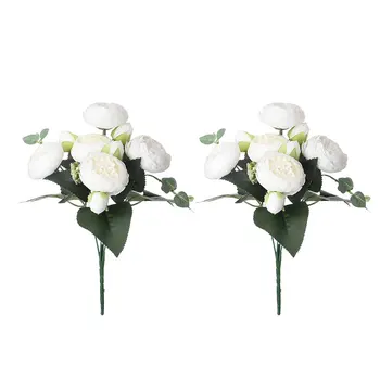 2 бр. изкуствени цветя в закрити помещения или на открито от коприна за сватбена декорация, сватбена украса, фалшиви цветя