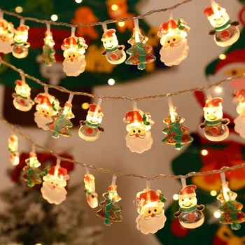 20 LED Коледна Гирлянда на Плюшено мече, Снежен човек Светлинна Венец Коледно Дърво Подвесное Украса за Коледно парти със собствените си ръце Коледни подаръци