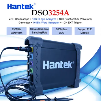 HantekDSO3254A 1GSa/s USB-Осцилоскопи 4-канален 250 Mhz За съхранение на данни в КОМПЮТЪР Генератор на сигнали 16 Канала Логически Анализатор, Тестер Форма на сигнала