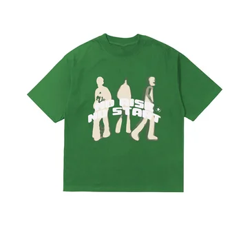 Ретро Harajuku Естетика Графичен Принт Y2K Памучен Тениска Оверсайз Хип-Хоп Тениска с къс ръкав Рок Готик Тениска Пънк Случайни Топ
