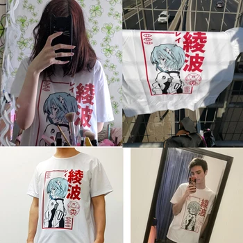 Мъжки Дамски Универсална Тениска с Изображение на Аниме Харадзюку, Градинска Облекло Y2k, Летен Топ, Бяла Тениска с принтом герои на японската манга
