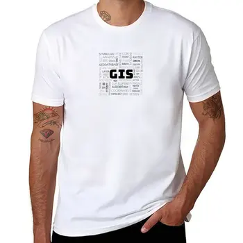 Тениска с термини на нови географски информационни системи, летен топ, потници в големи размери, тениска, красиви блузи, мъжки забавни тениски