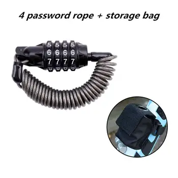 4-цифрена парола, заключване шлем, защита от кражба за скутер, мотоциклет, МТБ, Кабелни ключалки