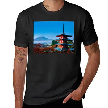 Нов Хоншу, Япония - Красива культовая планина и пагода на есента (MF, CP), тениска, блуза, тениска за момчета, мъжки дрехи