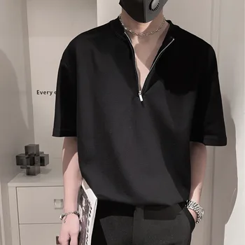 Лятна мъжка тениска с къс ръкав, нова однотонная свободна ежедневно с къси ръкави, корейската версия на тази тенденция, универсална светкавица