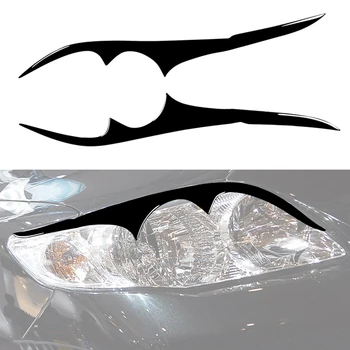 2 бр. Стикер за произход на автомобилна фаро от въглеродни влакна, тампон върху клепачите, предния капак на фенер, тампон върху веждите за Toyota Corolla 2003-2008