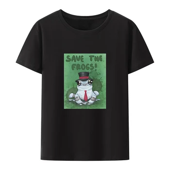 Памучни тениски Save The жаби и стотици, дишаща тениска с аниме, Хипстерская креативна градинска дрехи с къс ръкав, Camisetas За почивка, Свободни ежедневни