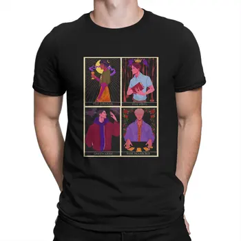 Ежедневна тениска Gangsey Tarot с кръгло деколте, Мъжка тениска от 100% памук, Тениски с къс ръкав Demons Mirror, Идея за подарък, Дрехи