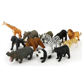 12 Предмети, реалистична модел на диви животни в Джунглата, играчки за диви животни, Безопасни, издръжливи, образователни играчки от полипропилен, идеални за обучение у дома