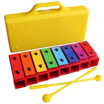 Детски цветен 8-тонален ксилофон, играчка Монтесори, музикален инструмент за ранно обучение, Ударни музикални играчки за деца
