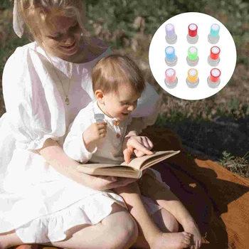 Детски играчки с часови печат 9 бр., модул за Обучение Стампер, Мини-версия, Обучение печат с самоклеющимися мастило, Детски уплътняване на ABS