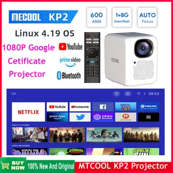 [Истински] Проектор за домашно кино MECOOL KP2 1080P с операционна система Linxu 1 + 8G 2,4 G/5G WiFi сертифицирани Netflix, аудиопроектор Dolby vs kp1