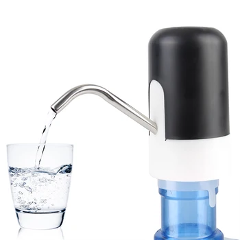 Автоматичен вода опаковка Със синя led подсветка, USB-Перезаряжаемое Устройство за изпомпване на бочковой вода, Безжичен Електрическа Водна помпа